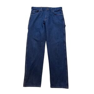 RED KAP Mens Dark Wash Carpenter Jeans 38x34‎ Cotton Workwear Utility